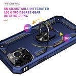 Wholesale Tech Armor Ring Stand Grip Case with Metal Plate for Apple iPhone 13 Pro (6.1) (Navy Blue)