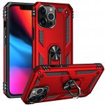 Wholesale Tech Armor Ring Stand Grip Case with Metal Plate for Apple iPhone 13 Pro Max (6.7) (Red)