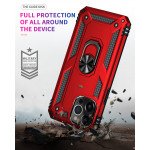 Wholesale Tech Armor Ring Stand Grip Case with Metal Plate for Apple iPhone 13 Pro Max (6.7) (Red)