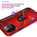 Wholesale Tech Armor Ring Stand Grip Case with Metal Plate for Apple iPhone 13 Pro Max (6.7) (Red)