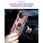 Wholesale Tech Armor Ring Stand Grip Case with Metal Plate for Apple iPhone 13 Pro (6.1) (Rose Gold)