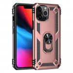 Wholesale Tech Armor Ring Stand Grip Case with Metal Plate for Apple iPhone 13 Pro (6.1) (Rose Gold)