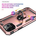 Wholesale Tech Armor Ring Stand Grip Case with Metal Plate for Apple iPhone 13 Pro (6.1) (Rose Gold)