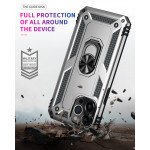 Wholesale Tech Armor Ring Stand Grip Case with Metal Plate for Apple iPhone 13 Pro Max (6.7) (Silver)