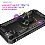 Wholesale Tech Armor Ring Stand Grip Case with Metal Plate for Apple iPhone 13 (6.1) / 16e (Black)