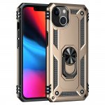 Wholesale Tech Armor Ring Stand Grip Case with Metal Plate for Apple iPhone 13 (6.1) / 16e (Gold)