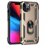 Wholesale Tech Armor Ring Stand Grip Case with Metal Plate for Apple iPhone 13 (6.1) (Gold)