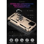 Wholesale Tech Armor Ring Stand Grip Case with Metal Plate for Apple iPhone 13 (6.1) / 16e (Gold)