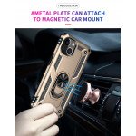 Wholesale Tech Armor Ring Stand Grip Case with Metal Plate for Apple iPhone 13 (6.1) (Gold)