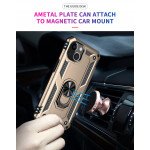 Wholesale Tech Armor Ring Stand Grip Case with Metal Plate for Apple iPhone 13 (6.1) / 16e (Gold)