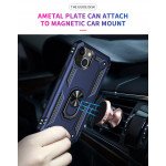 Wholesale Tech Armor Ring Stand Grip Case with Metal Plate for Apple iPhone 13 (6.1) (Navy Blue)