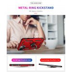 Wholesale Tech Armor Ring Stand Grip Case with Metal Plate for Apple iPhone 13 (6.1) / 16e (Red)