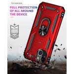 Wholesale Tech Armor Ring Stand Grip Case with Metal Plate for Apple iPhone 13 (6.1) / 16e (Red)