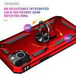 Wholesale Tech Armor Ring Stand Grip Case with Metal Plate for Apple iPhone 13 (6.1) / 16e (Red)