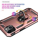 Wholesale Tech Armor Ring Stand Grip Case with Metal Plate for Apple iPhone 13 Mini (5.4) (Rose Gold)