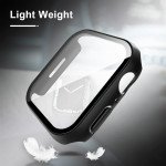 Wholesale Tempered Glass Screen Protector Full Coverage Shockproof Cover Case for Apple Watch Series 9/8/7 [41MM] (Gold)