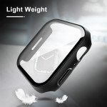 Wholesale Tempered Glass Screen Protector Full Coverage Shockproof Cover Case for Apple Watch Series 9/8/7 [41MM] (Rose Gold)