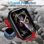 Wholesale Tempered Glass Screen Protector Full Coverage Shockproof Cover Case for Apple Watch Series 9/8/7 [45MM] (Gold)