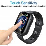Wholesale Tempered Glass Screen Protector Full Coverage Shockproof Cover Case for Apple Watch Series 8 / 7 [45MM] (Gold)