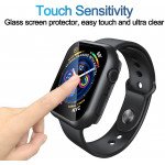 Wholesale Tempered Glass Screen Protector Full Coverage Shockproof Cover Case for Apple Watch Series 9/8/7 [45MM] (Black)