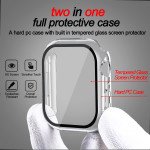 Wholesale Tempered Glass Screen Protector Full Coverage Shockproof Cover Case for Apple Watch Series 8 / 7 [45MM] (Clear)
