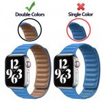 Wholesale Adjustable PU Leather Strap with Magnetic Closure System for Apple Watch Series Ultra/9/8/7/6/5/4/3/2/1/SE - 49MM/45MM/44MM/42MM (Beige)