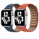 Wholesale Adjustable PU Leather Strap with Magnetic Closure System for Apple Watch Series Ultra/9/8/7/6/5/4/3/2/1/SE - 49MM/45MM/44MM/42MM (Black)