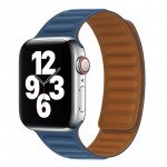 Wholesale Adjustable PU Leather Strap with Magnetic Closure System for Apple Watch Series 9/8/7/6/5/4/3/2/1/SE - 41MM/40MM/38MM (Navy Blue)