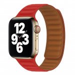 Wholesale Adjustable PU Leather Strap with Magnetic Closure System for Apple Watch Series 9/8/7/6/5/4/3/2/1/SE - 41MM/40MM/38MM (Red)