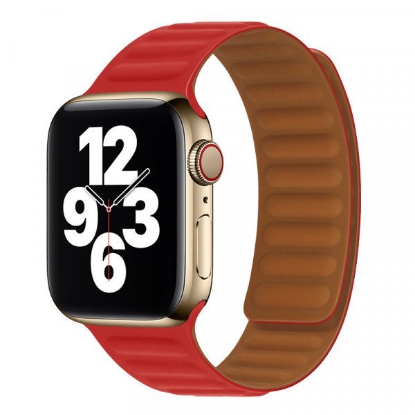 Wholesale Adjustable PU Leather Strap with Magnetic Closure System for Apple Watch Series 7/6/SE/5/4/3/2/1 Sport - 40MM/38MM (Red)