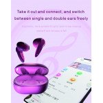 Wholesale True Wireless Extra Bass Sound Bluetooth Headphone Earbuds Headset BM01 for Universal Cell Phone And Bluetooth Device (Purple)