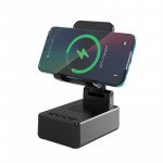 Wholesale 3 in 1 Bluetooth 5.3 Speaker: Portable with Phone Holder, Wireless Charger, Adjustable Phone Stand BQ10 for Universal Cell Phone And Bluetooth Device (Black)