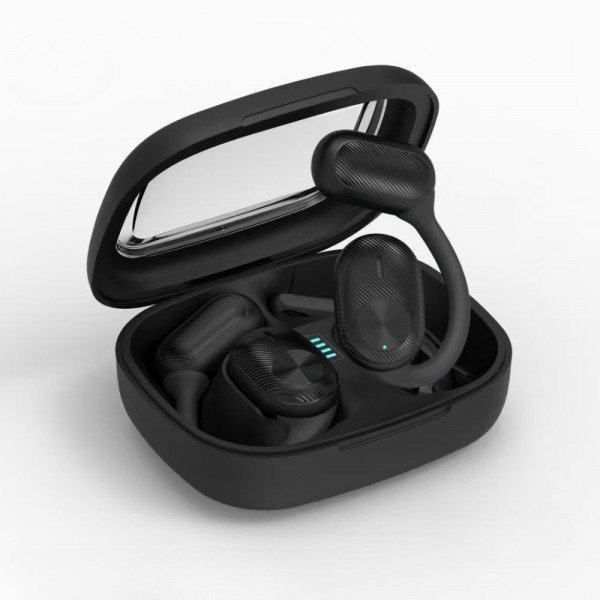 Wholesale Open Ear Wireless Bluetooth Earphones with Noise Reduction and Clear Sound Experience BS03 for Universal Cell Phone And Bluetooth Device (Black)