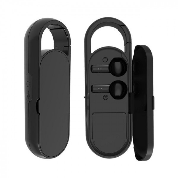 Wholesale 2-in-1 Combo Sleek Bluetooth Earbud and Speaker with Convenient Hook Design BT03 for Universal Cell Phone And Bluetooth Device (Black)