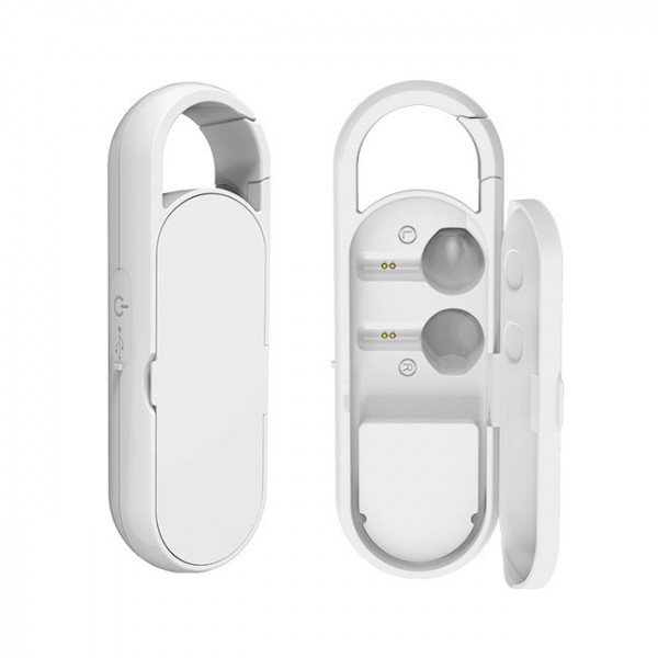 Wholesale 2-in-1 Combo Sleek Bluetooth Earbud and Speaker with Convenient Hook Design BT03 for Universal Cell Phone And Bluetooth Device (White)