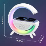 Wholesale Crescent Moon LED Bluetooth Speaker with Wireless Phone Charging - High-Quality Loud Sound BT2301 for Universal Cell Phone And Bluetooth Device (White)