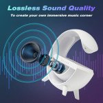 Wholesale Crescent Moon LED Bluetooth Speaker with Wireless Phone Charging - High-Quality Loud Sound BT2301 for Universal Cell Phone And Bluetooth Device (White)