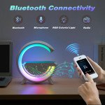 Wholesale Crescent Moon LED Bluetooth Speaker with Wireless Phone Charging - High-Quality Loud Sound BT2301 for Universal Cell Phone And Bluetooth Device (White)