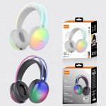 Wholesale RGB Colorful Wireless Bluetooth Over-Ear Headphones – Modern Design with AUX Port BT500 for Universal Cell Phone And Bluetooth Device (Black)
