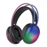 RGB Colorful Wireless Bluetooth Over-Ear Headphones – Modern Design with AUX Port BT500 for Universal Cell Phone And Bluetooth Device (Black)