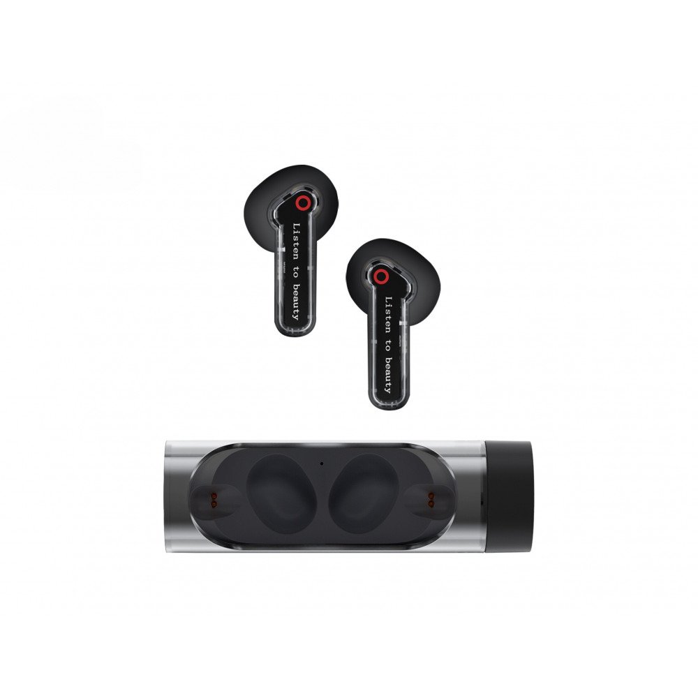 Wholesale Sleek Capsule Design TWS Bluetooth Wireless Earbuds Ultimate Sound Superior Audio BW08 for Universal Cell Phone And Bluetooth Device Black
