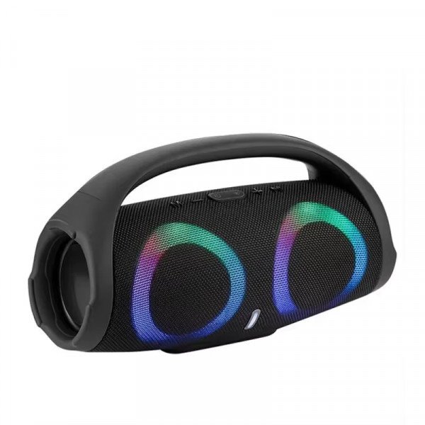 Wholesale Large Portable Bluetooth Speaker with RGB Lights - Wireless Sound System for Outdoor Entertainment C6LED for Universal Cell Phone And Bluetooth Device (Black)