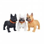 Wholesale French Bulldog Bluetooth Speaker with Wired Microphone - Powerful Sound, Unique Dog Design M15 for Universal Cell Phone And Bluetooth Device (Black)