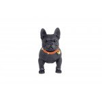 Wholesale French Bulldog Bluetooth Speaker with Wired Microphone - Powerful Sound, Unique Dog Design M15 for Universal Cell Phone And Bluetooth Device (Black)