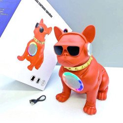 Cool Pit Bull Bluetooth Speaker with LED Lights and Sunglasses - Portable Audio for Music Lovers CH-M58 for Universal Cell Phone And Bluetooth Device (Red)