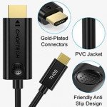 Wholesale 4K 60Hz 6 Foot USB Type C To HDMI Cable Macbook Pro USB C To HDMI Cord for Universal Devices with USB-C Port (Black)