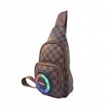 Wholesale Sling Bag Bluetooth Speaker with Adjustable Straps – Portable Music Player & Colorful LED Light (Black)
