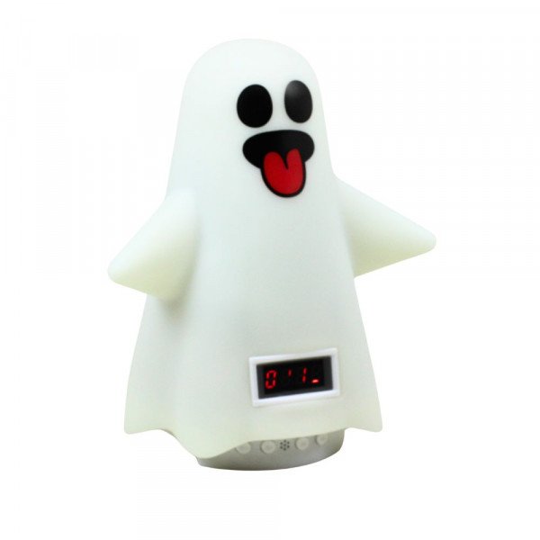 Wholesale Portable Bluetooth Speaker with LED Lights and Ghost Design - 24-Hour Display, FM Radio, SD Card Slot CHM83 for Universal Cell Phone And Bluetooth Device (White)