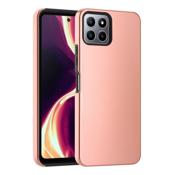 Wholesale Glossy Dual Layer Armor Defender Hybrid Protective Case Cover for Boost Mobile Celero 5G+ 2023 (Rose Gold)