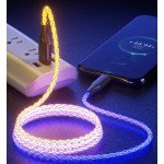 Wholesale Type-C LED Light Up Charging Cable - 7 RGB Colors Gradual Changing USB Cable 3.3FT for Universal Cell Phone, Device and More for Android Only
